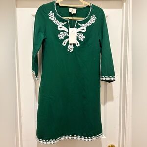 NWT Tuckernuck Forest Green Stretch Double Knit Dress, Size S.